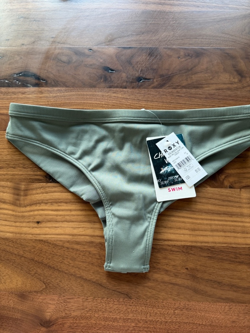 Roxy Ribbed Bikini Bottom in Sage